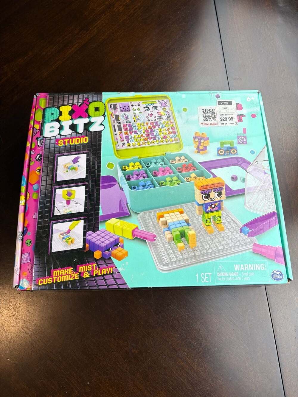 Pixobitz Studio Pixel Bead Craft Kit Spin Master Kids 6+ Complete/Opened Box